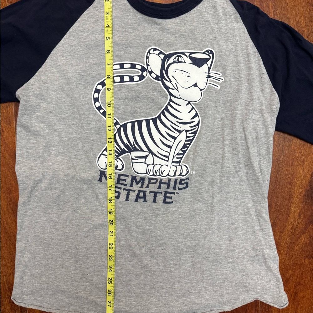 Gray and Black Memphis State Raglan Tee - Picture 6 of 7